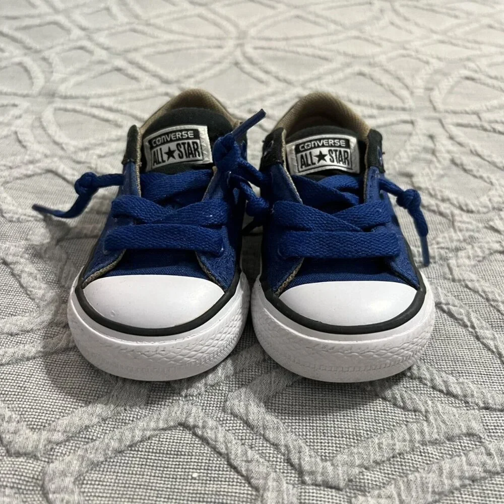 Converse Sz 5 Black & Blue Street Slip No Lace Sneakers